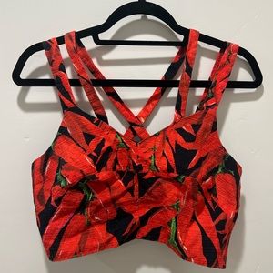 TOPSHOP - Red Chili Crop Top - Black/Red - Excellent Condition